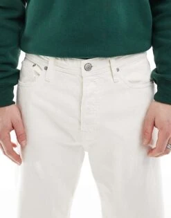Jack & Jones Eddie Baggy Rigid Jeans In White For Men White Denim -Men Style Shop 207428238 4