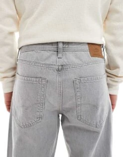 Jack & Jones Eddie Loose Rigid Jeans In Light Grey Wash For Men Grey Denim -Men Style Shop 207428298 5