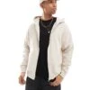 Jack & Jones Oversized 400gsm Heavyweight Zip Hoodie In Cream For Men Moonbeam -Men Style Shop 207428303 1 moonbeam