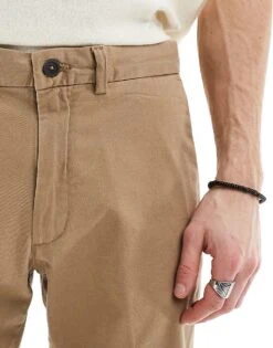 Jack & Jones Front Pleat Tapered Loose Chino In Beige For Men Elmwood -Men Style Shop 207428305 3