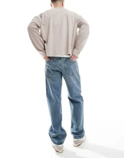 Jack & Jones Eddie Loose Jeans In Mid Blue Vintage Wash For Men Blue Denim -Men Style Shop 207428419 2