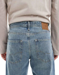 Jack & Jones Eddie Loose Jeans In Mid Blue Vintage Wash For Men Blue Denim -Men Style Shop 207428419 5