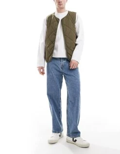 Jack & Jones Alex Baggy Jeans In Mid Blue Wash For Men Blue Denim