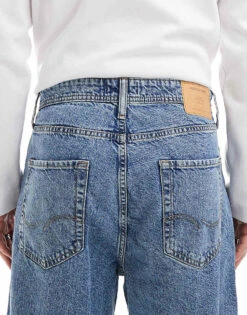 Jack & Jones Alex Baggy Jeans In Mid Blue Wash For Men Blue Denim -Men Style Shop 207428430 5