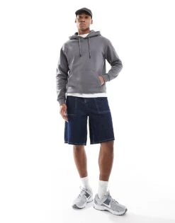 Jack & Jones Oversized Hoodie In Dark Grey For Men Castlerock -Men Style Shop 207428558 2
