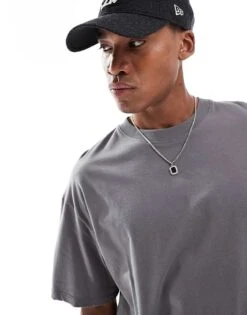 Jack & Jones Oversized T-shirt In Dark Grey For Men Castlerock -Men Style Shop 207428571 3