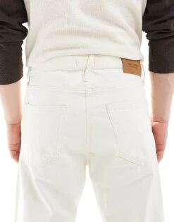 Jack & Jones Chris Straight Rigid Jeans In Ecru For Men -Men Style Shop 207428581 4