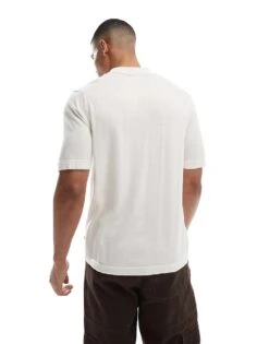 Jack & Jones Knitted Polo In Cream For Men Cloud Dancer -Men Style Shop 207428594 4