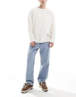 Jack & Jones Alex Baggy Jeans In Vintage Light Blue Wash For Men Blue Denim -Men Style Shop 207428623 1 bluedenim 1