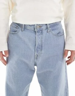 Jack & Jones Alex Baggy Jeans In Vintage Light Blue Wash For Men Blue Denim -Men Style Shop 207428623 4