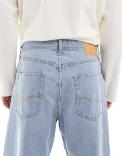 Jack & Jones Alex Baggy Jeans In Vintage Light Blue Wash For Men Blue Denim -Men Style Shop 207428623 5