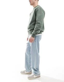 Jack & Jones Alex Baggy Rigid Jeans In Light Blue Wash For Men Blue Denim -Men Style Shop 207428669 3