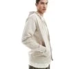 Jack & Jones Super Oversized Zip Hoodie In Cream For Men Moonbeam