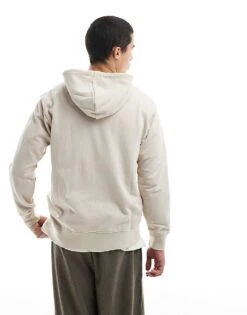 Jack & Jones Super Oversized Zip Hoodie In Cream For Men Moonbeam -Men Style Shop 207428702 4