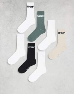 Jack & Jones 7 Pack Sports Socks In Multi For Men White