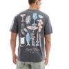 Jack & Jones Oversized T-shirt With Dinner Party Print In Dark Grey For Men Night Shadow