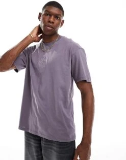 Jack & Jones Oversized T-shirt With Sun Embroidery In Purple For Men Shark -Men Style Shop 207439569 1 shark 1