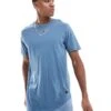 Jack & Jones Essentials Longline T-shirt With Curve Hem In Blue For Men Oceanview