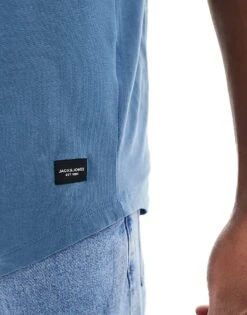 Jack & Jones Essentials Longline T-shirt With Curve Hem In Blue For Men Oceanview -Men Style Shop 207446640 2