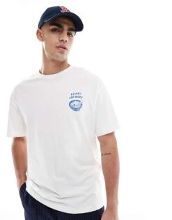 Jack & Jones Super Oversized Ramen Back Print T-shirt In White For Men Cloud Dancer -Men Style Shop 207499934 2