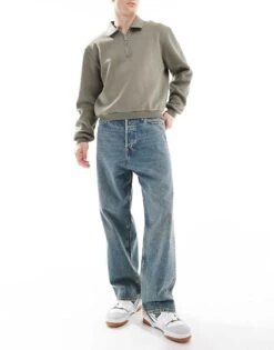 Jack & Jones Ron Skater Jeans In Vintage Blue Wash For Men Blue Denim