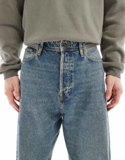 Jack & Jones Ron Skater Jeans In Vintage Blue Wash For Men Blue Denim -Men Style Shop 207500026 5