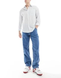 Jack & Jones Eddie Loose Carpenter Jeans In Mid Wash Blue For Men Blue Denim -Men Style Shop 207500065 1 bluedenim 1