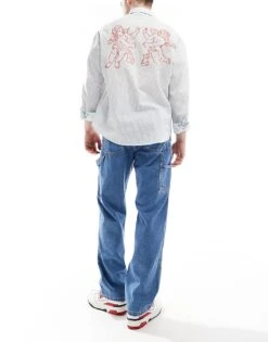 Jack & Jones Eddie Loose Carpenter Jeans In Mid Wash Blue For Men Blue Denim -Men Style Shop 207500065 2