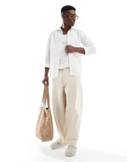 Jack & Jones Linen Shirt In White For Men -Men Style Shop 207500156 2