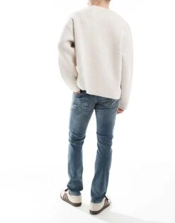 Jack & Jones Glenn Slim Fit Jeans In Vintage Blue Wash For Men Mid Blue Sq665 -Men Style Shop 207500222 2