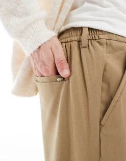 Jack & Jones Wide Fit Pleat Front Smart Trouser In Beige For Men Elmwood -Men Style Shop 207500232 3