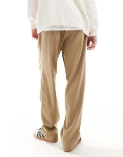 Jack & Jones Wide Fit Pleat Front Smart Trouser In Beige For Men Elmwood -Men Style Shop 207500232 4