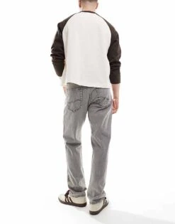 Jack & Jones Chris Straight Jeans In Grey Wash For Men Grey Sq061 -Men Style Shop 207500272 2