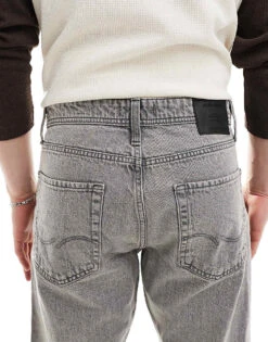 Jack & Jones Chris Straight Jeans In Grey Wash For Men Grey Sq061 -Men Style Shop 207500272 4