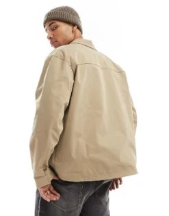 Jack & Jones Twill Harrington Jacket In Beige For Men Coriander -Men Style Shop 207500443 3