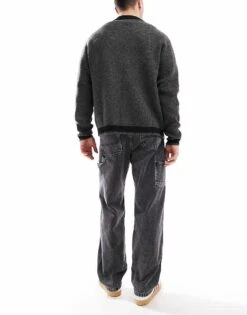 Jack & Jones Eddie Loose Carpenter Jeans In Black Wash For Men Black Denim -Men Style Shop 207500468 2