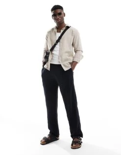 Jack & Jones Linen Shirt In Beige For Men Crockery -Men Style Shop 207500556 2