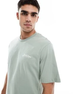 Jack & Jones Script Logo T-shirt In Green For Men Iceberg Green -Men Style Shop 207500644 1 iceberggreen 1