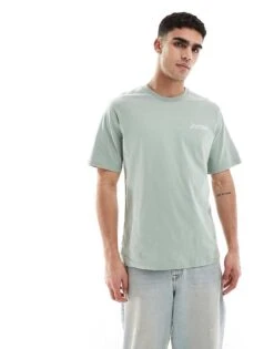 Jack & Jones Script Logo T-shirt In Green For Men Iceberg Green -Men Style Shop 207500644 2