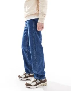 Jack & Jones Eddie Baggy Jeans In Mid Blue Wash For Men Mid Blue Sq741 -Men Style Shop 207500808 2