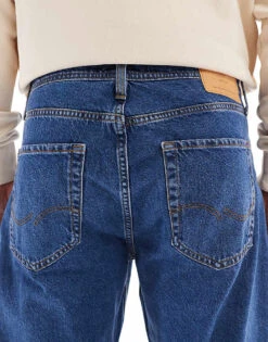 Jack & Jones Eddie Baggy Jeans In Mid Blue Wash For Men Mid Blue Sq741 -Men Style Shop 207500808 4