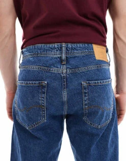 Jack & Jones Chris Straight Jeans In Mid Blue For Men Mid Blue Sq741 -Men Style Shop 207500840 5