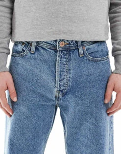 Jack & Jones Eddie Baggy Jeans In Vintage Blue Wash For Men Mid Blue Sq060 -Men Style Shop 207500888 5