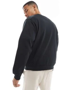 Jack & Jones Oversized Sweat With Dove Embroidery In Black For Men -Men Style Shop 207511514 4