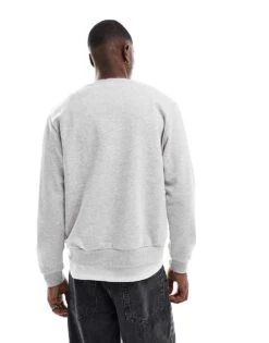 Jack & Jones Oversized Sweat With Carp Embroidery In Light Grey Melange For Men -Men Style Shop 207511827 3
