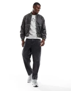 Jack & Jones Oversized Sweat With Carp Embroidery In Light Grey Melange For Men -Men Style Shop 207511827 4