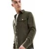 Jack & Jones Overshirt In Khaki For Men Forest Green -Men Style Shop 207512145 1 forestgreen