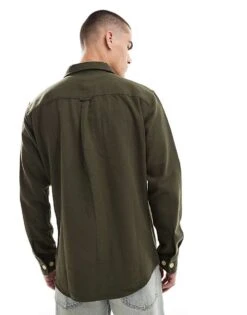 Jack & Jones Overshirt In Khaki For Men Forest Green -Men Style Shop 207512145 2