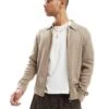 Jack & Jones Zip Cardigan With Collar In Beige For Men Greige Melange -Men Style Shop 207532380 1 greigemelange