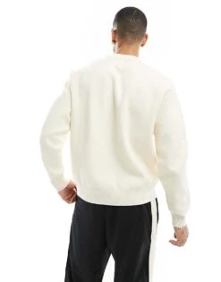 Jack & Jones Oversized Jumper In Cream For Men Sea Salt -Men Style Shop 207550583 4